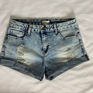 Forever 21 Denim Distressed Jean Shorts